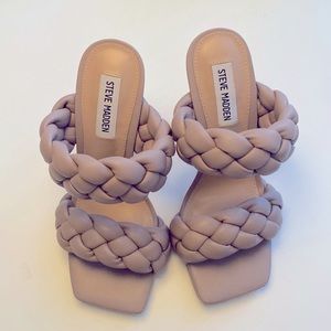 Steve Madden Kenley Taupe Braided Heels 7.5 brand new, never worn